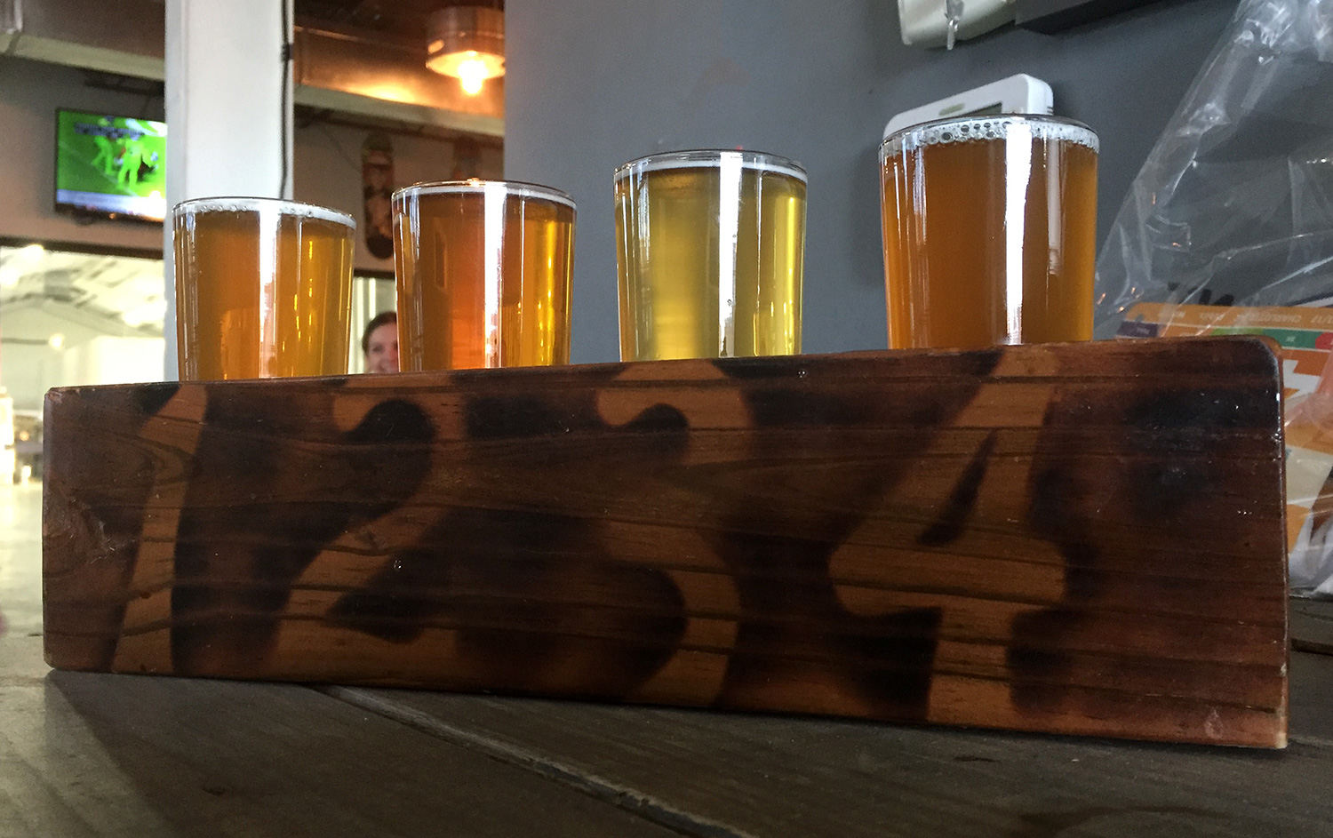 Flight of beer at Unknown Brewing Co.