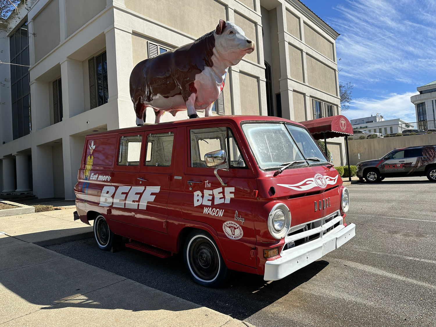 Van with "Beef Wagon" label