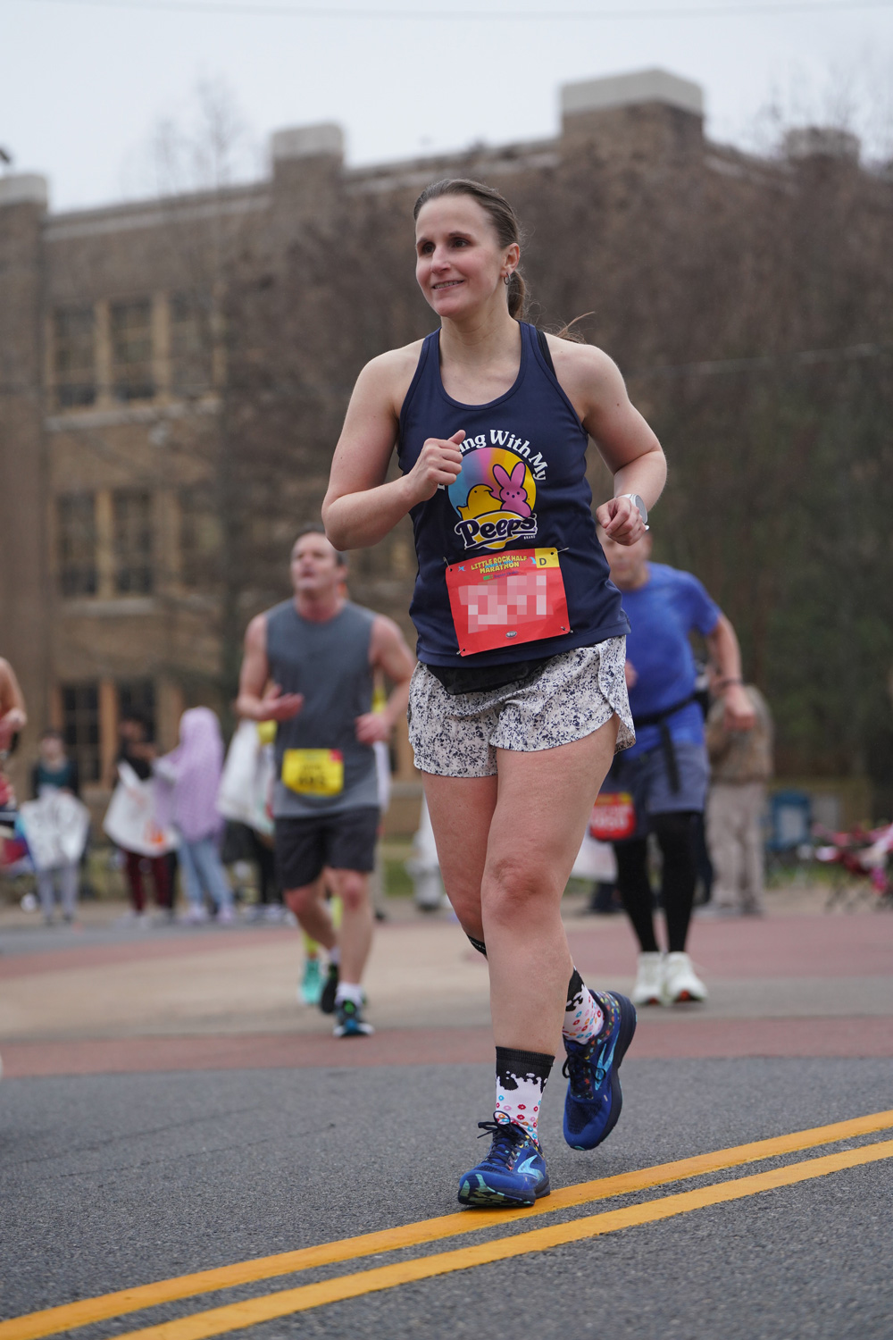 Me running past Little Rock Central High School
