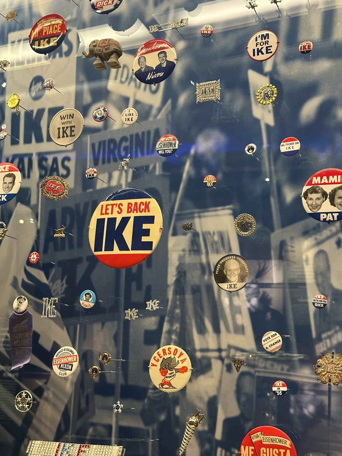 Campaign buttons at the Eisenhower Museum