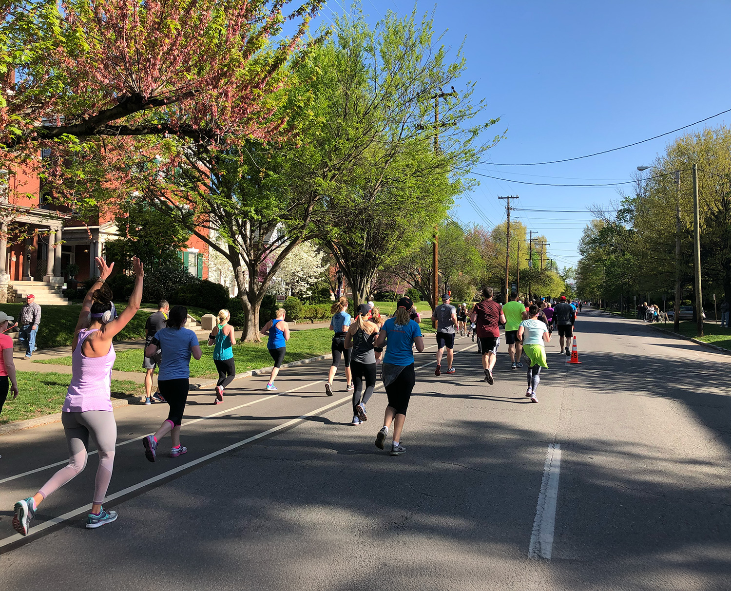 Another view of runners in Old Louisville
