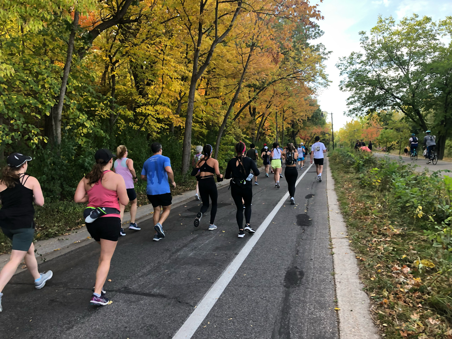 Running on the marathon course