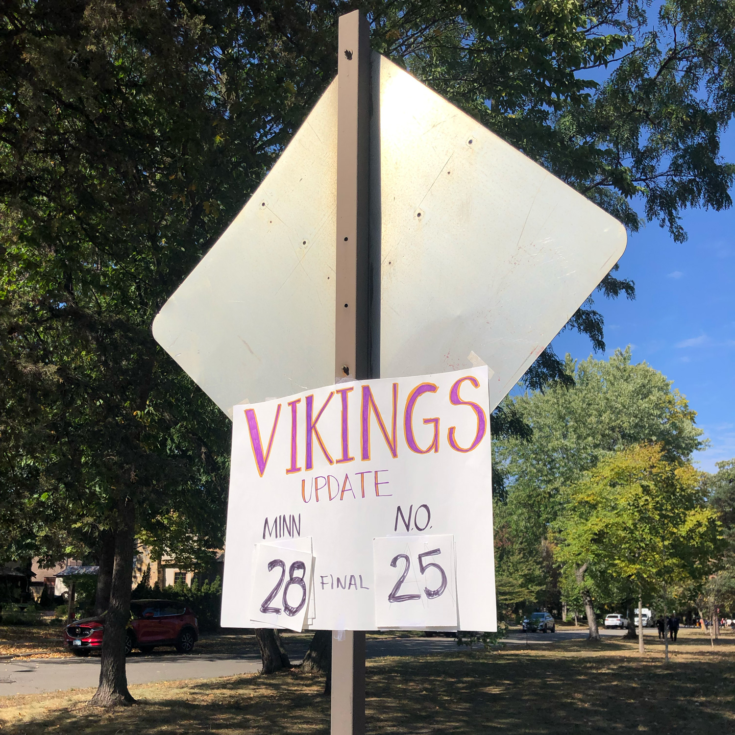 Updated score of the Vikings game