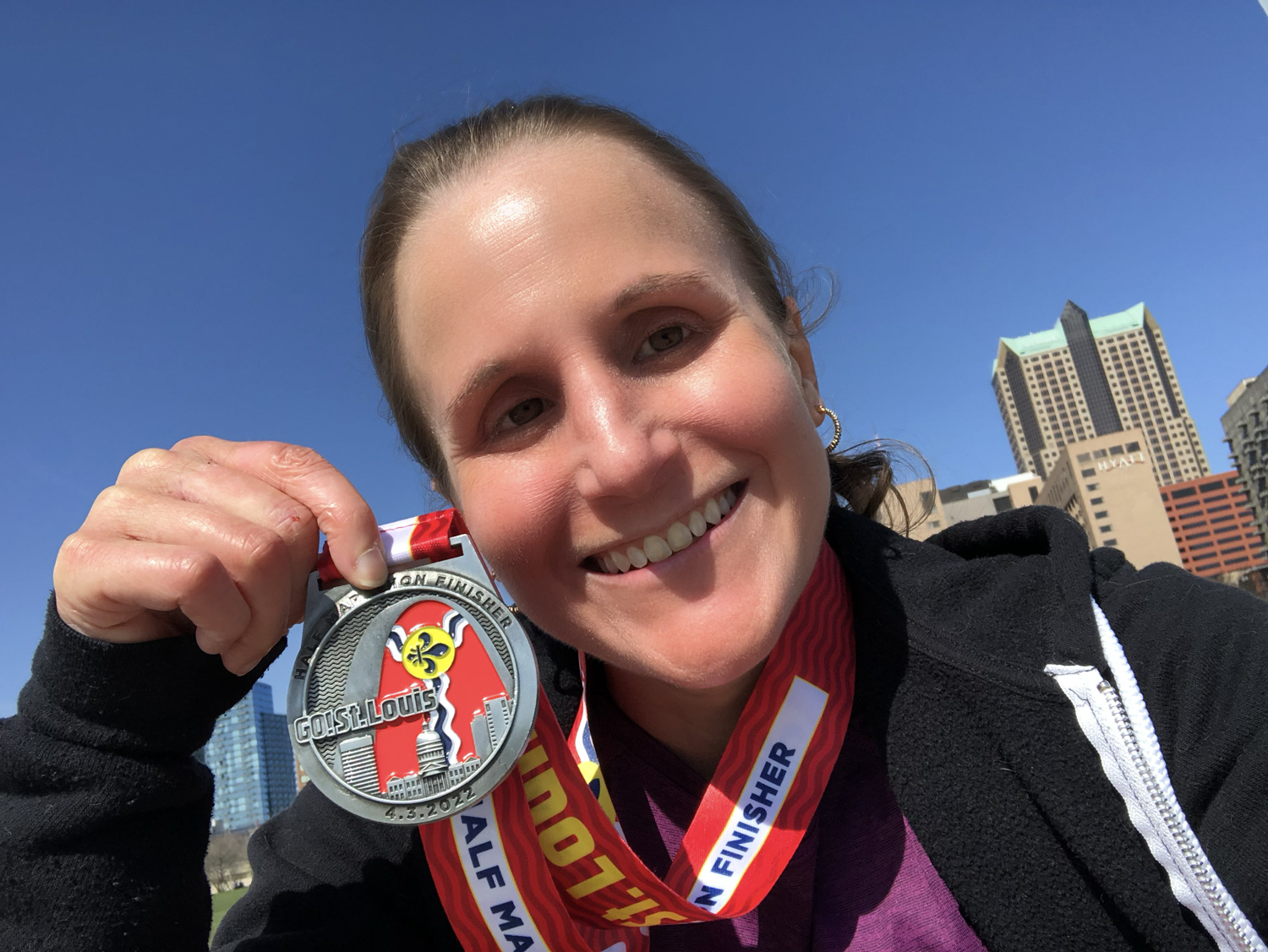Me with the half marathon medal