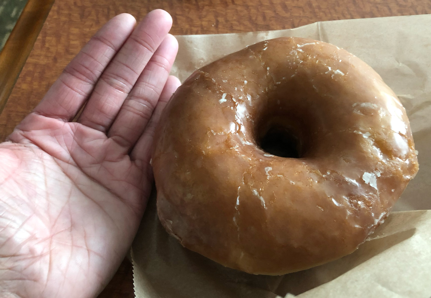 Enormous glazed donut from VEERA