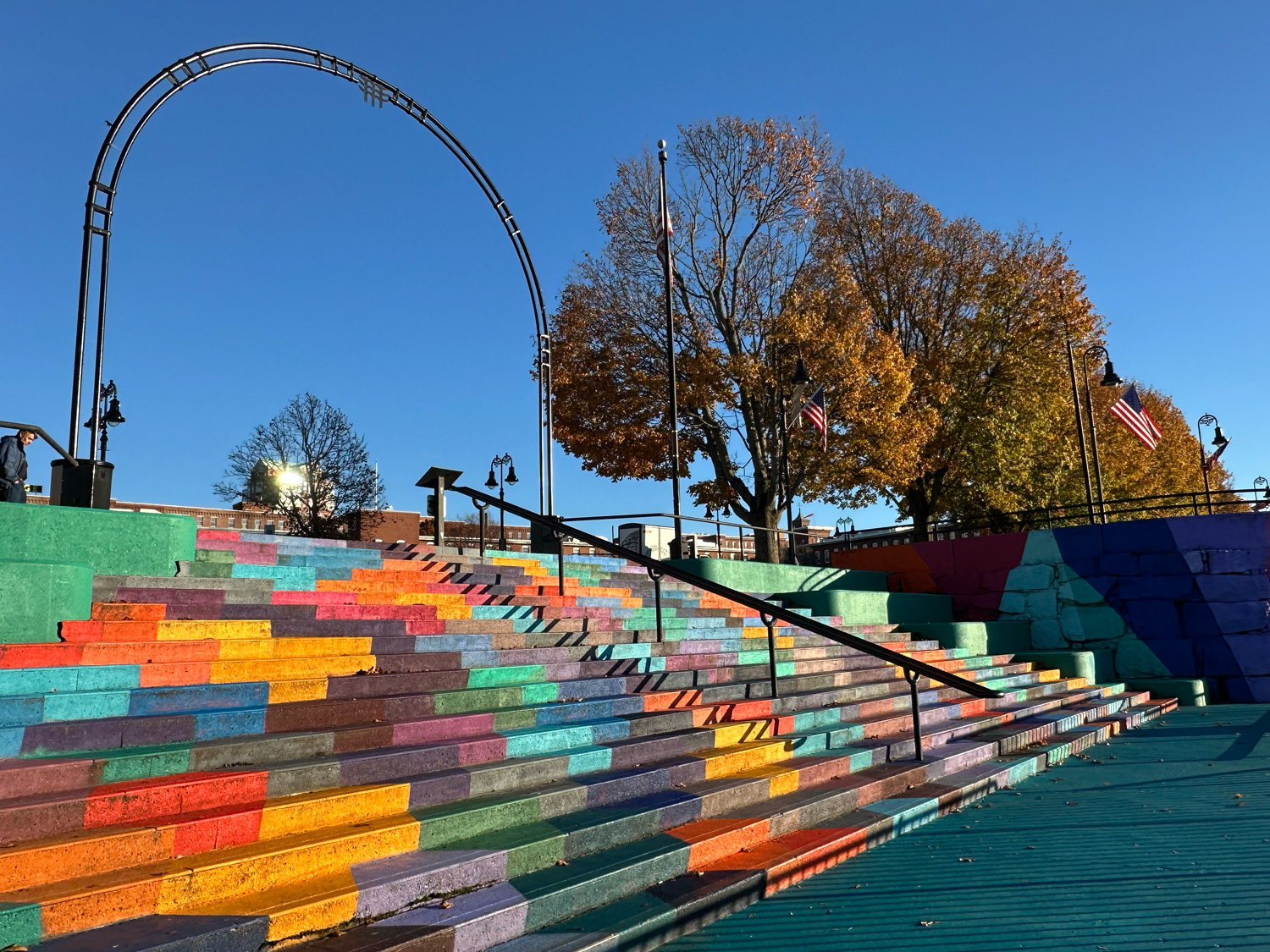 Colorful painted stars at Arms Park