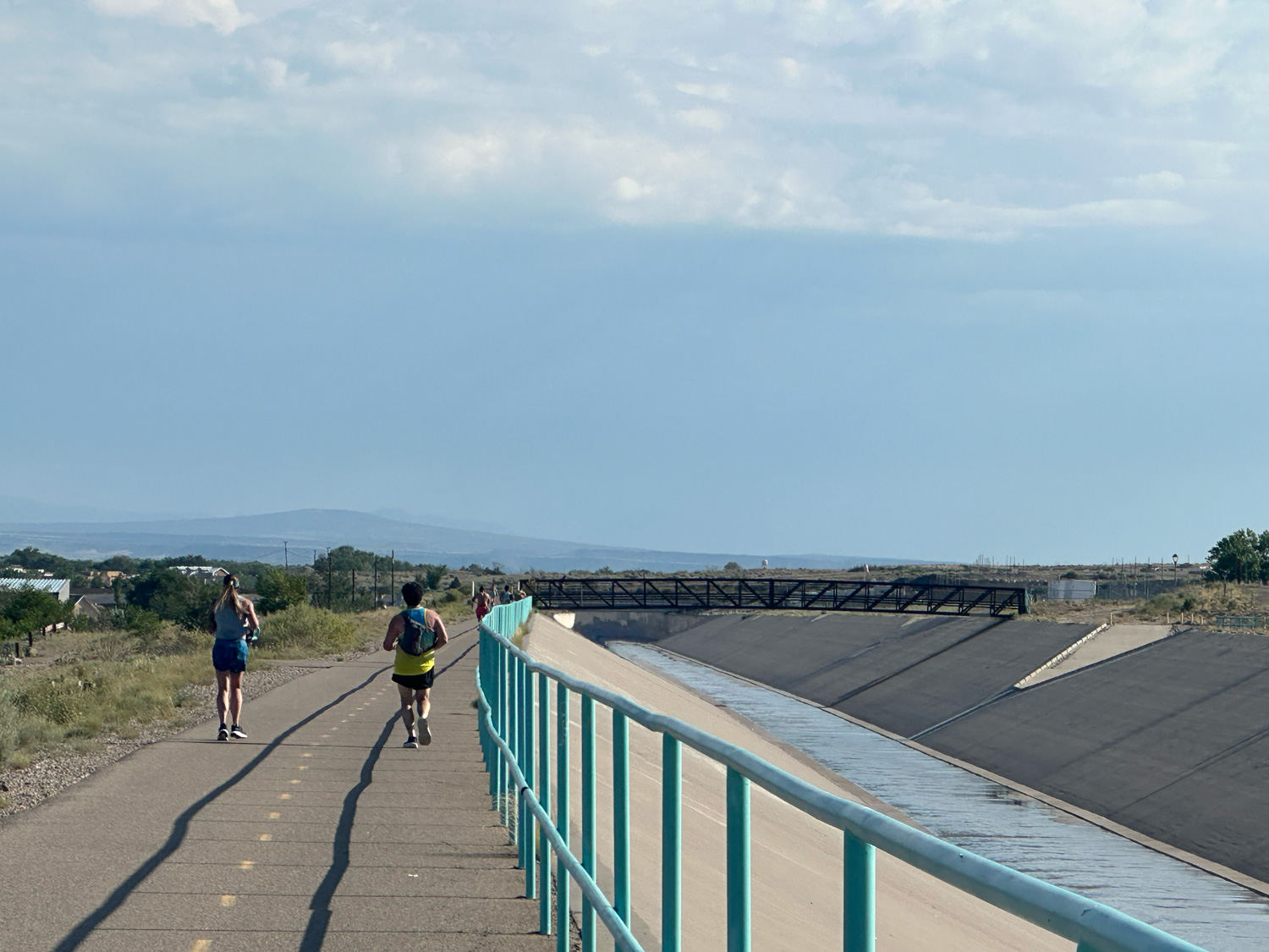 Runners along a drainage area or something