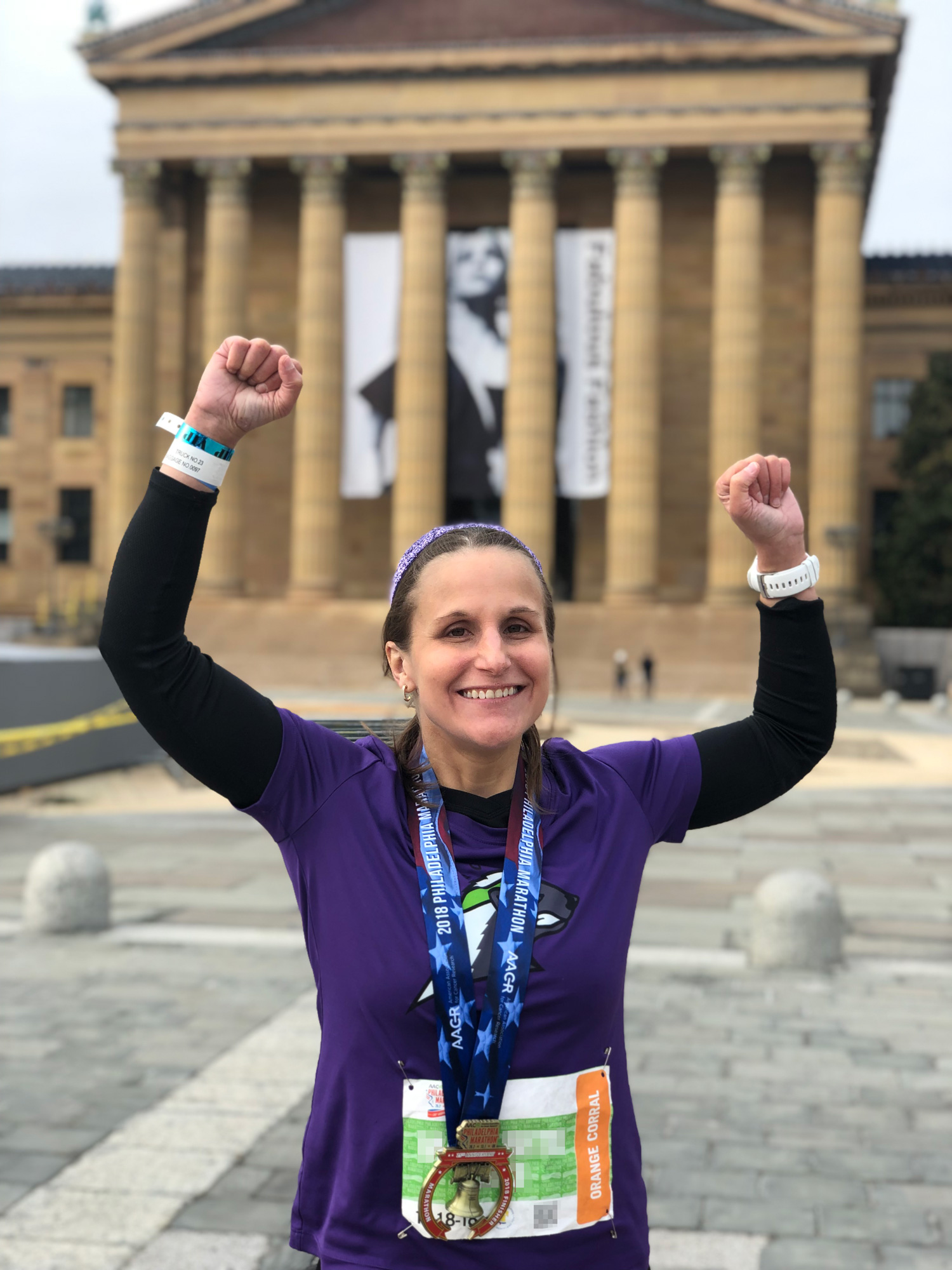 Rocky pose at the Museum of Art