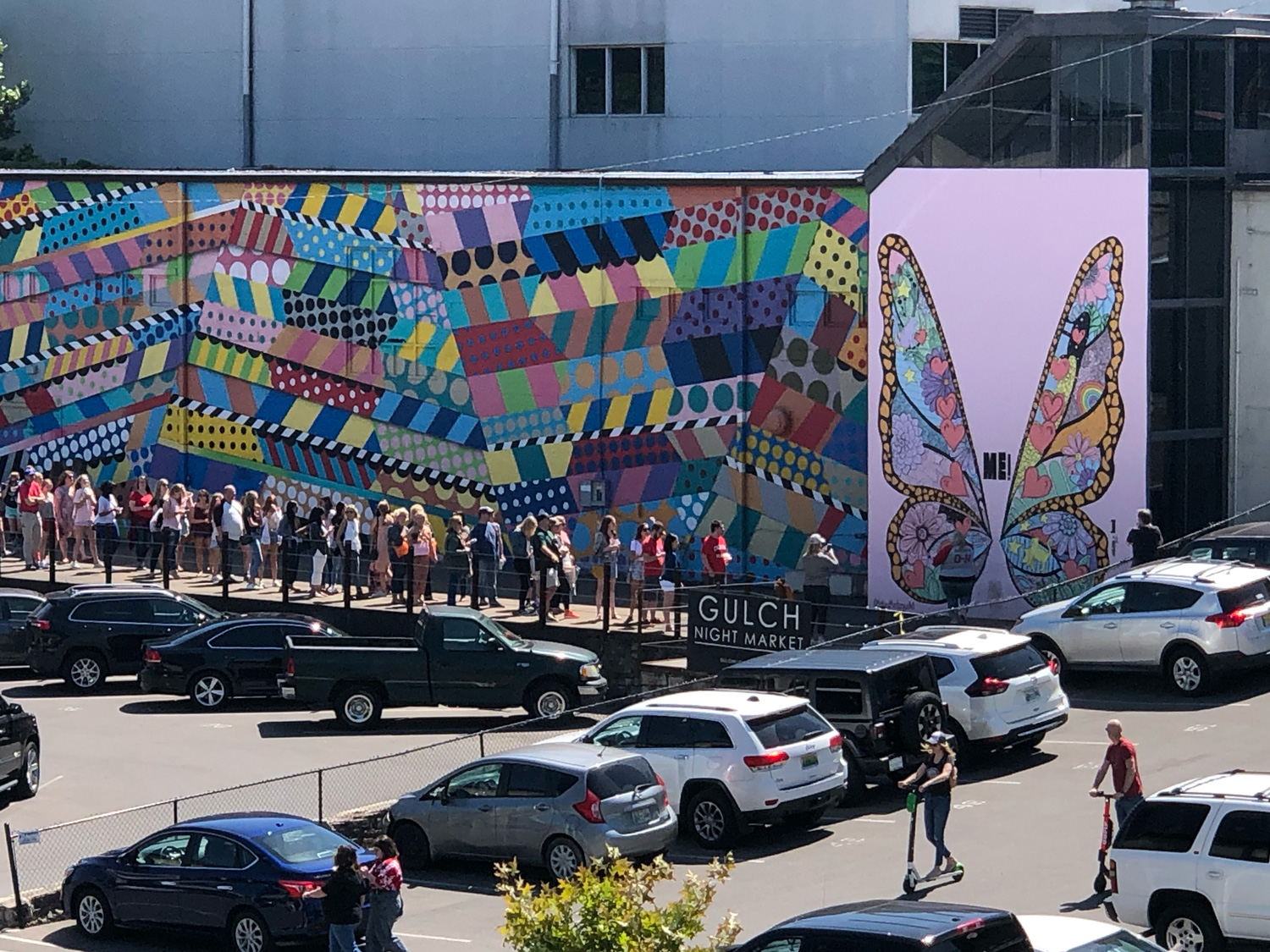 Butterfly mural in The Gulch