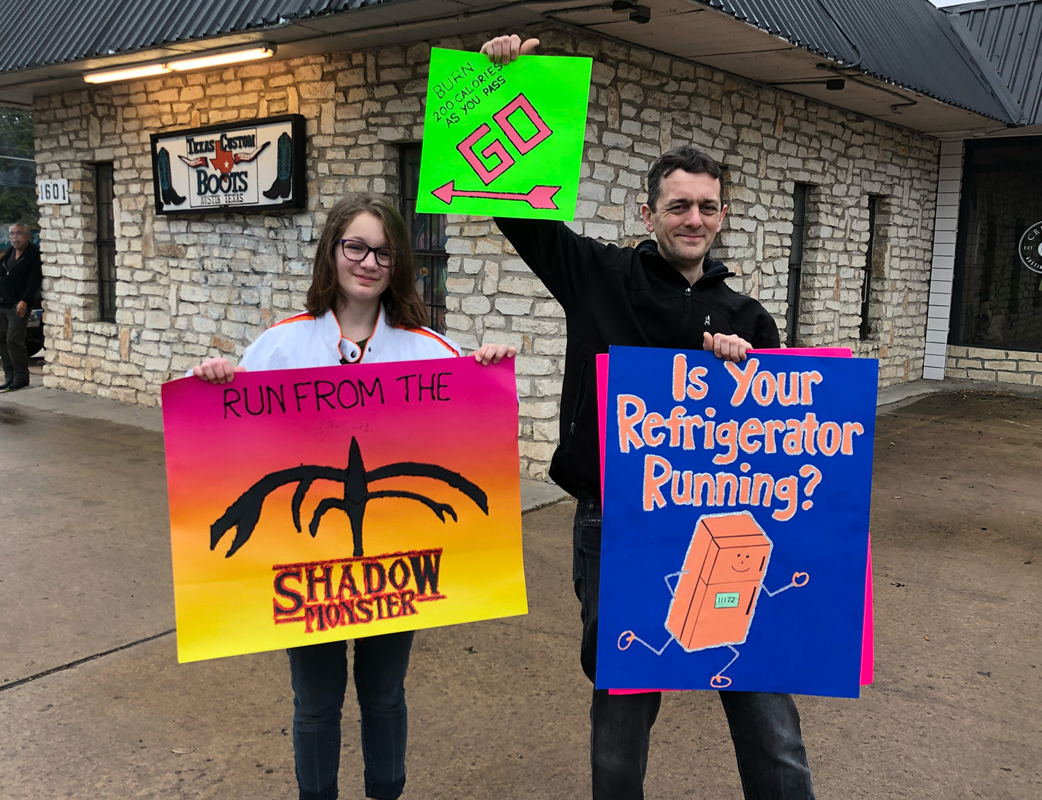 Spectator signs