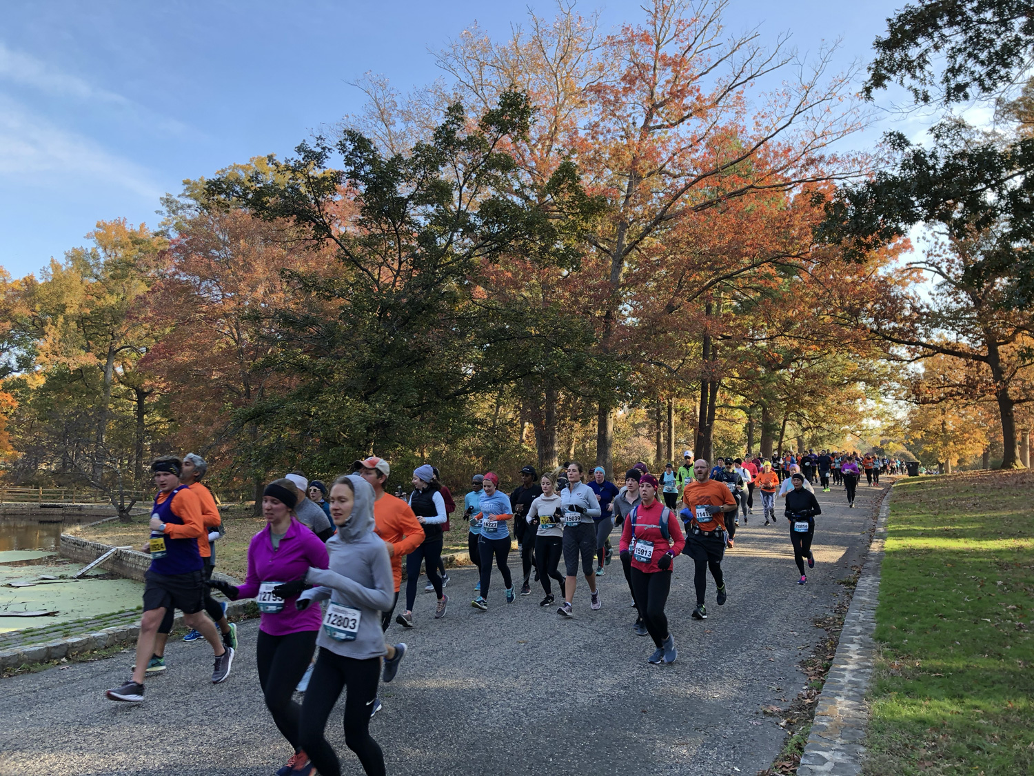 Running among the fall colors in Bryant Park